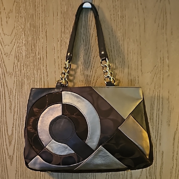Coach Brown and Gold Shoulder Bag - Picture 1 of 7